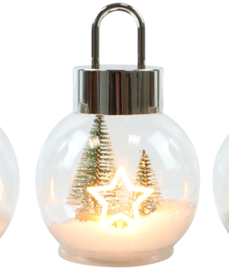 7002 GLASSGLOBES SNOWLIGHT S/3